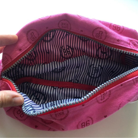 NWT VINTAGE VICTORIA'S SECRET PINK MAKEUP BAG COSMETIC BAG PENCIL BAG TRAVEL - Picture 4 of 7